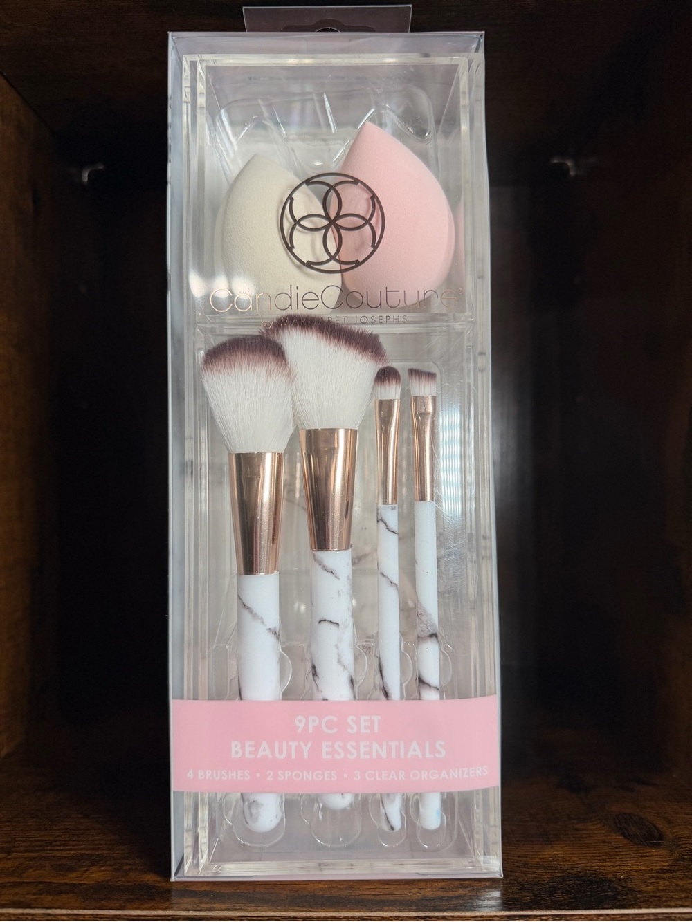 CandieCouture 9-Piece Makeup Brush Sponge & Organizer Set – New